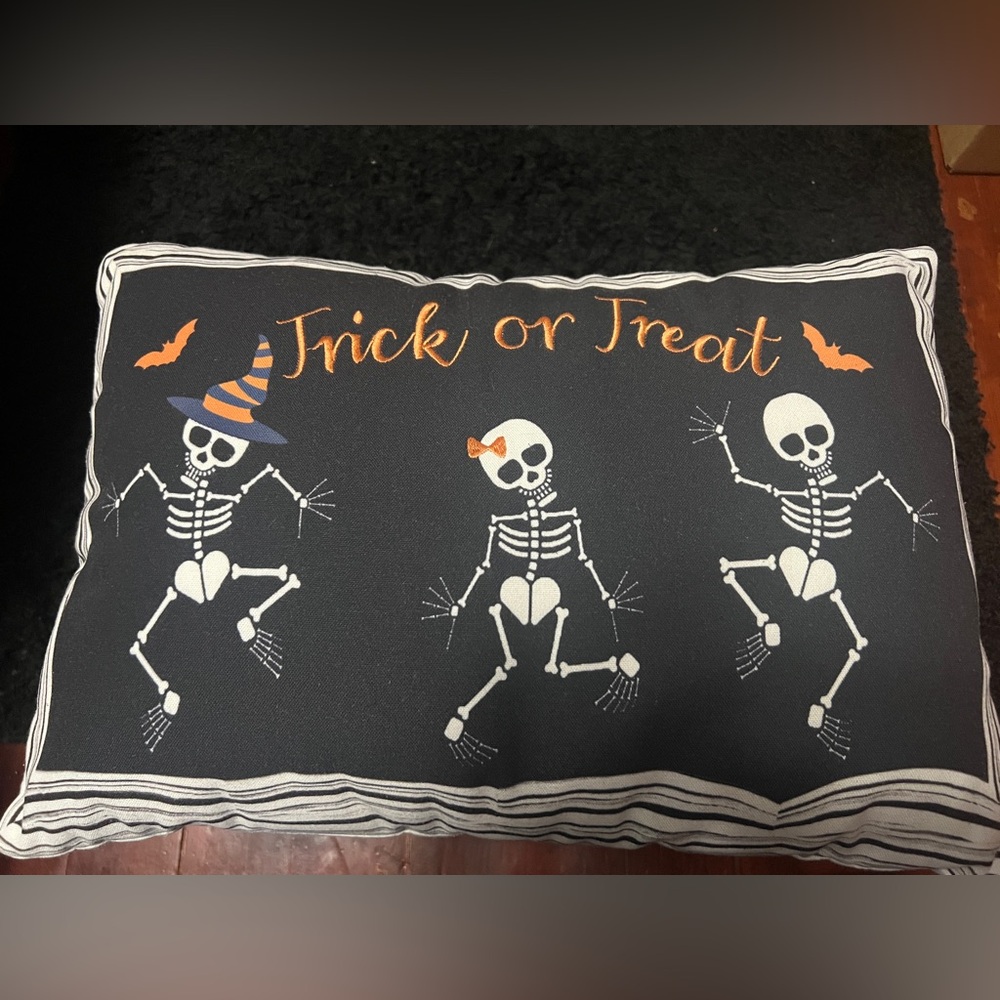 Halloween Skeleton Decorative Pillow